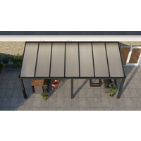 Aluminium overkapping antraciet 710cm x 250cm met Polycarbonaat dak