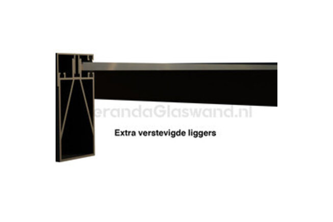 Aluminium overkapping antraciet 707cm x 250cm met Polycarbonaat IQ Relax dak