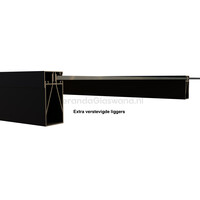 Aluminium overkapping zwart 310cm x 400cm met helder polycarbonaat dak