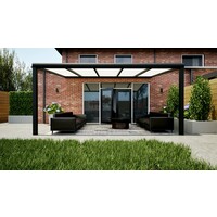 Aluminium overkapping zwart 507cm x 350cm met Polycarbonaat dak