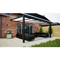 Aluminium overkapping zwart 507cm x 350cm met Polycarbonaat dak