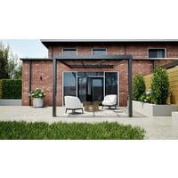 Aluminium overkapping antraciet 307cm x 250cm met helder glazen dak