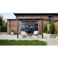 Aluminium overkapping antraciet 307cm x 400cm met helder glazen dak