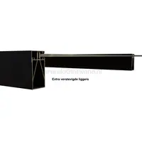 Aluminium overkapping zwart 610cm x 400cm met helder glas dak