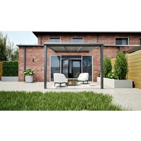 Aluminium overkapping antraciet 307cm x 300cm met helder polycarbonaat dak