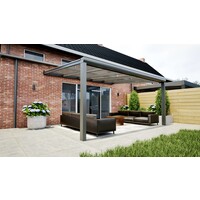 Aluminium overkapping antraciet 507cm x 300cm met helder polycarbonaat dak