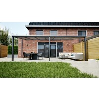Aluminium overkapping antraciet 707cm x 300cm met helder polycarbonaat dak