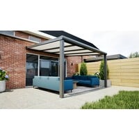 Aluminium overkapping antraciet 407cm x 400cm met Polycarbonaat dak Aluminium overkapping antraciet 407cm x 400cm met Polycarbonaat dak