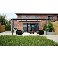 Aluminium overkapping antraciet 507cm x 300cm met Polycarbonaat IQ Relaxdak Aluminium overkapping antraciet 507cm x 300cm met Polycarbonaat IQ Relaxdak