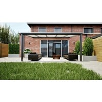 Aluminium overkapping antraciet 507cm x 300cm met Polycarbonaat dak