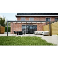 Aluminium overkapping antraciet 707cm x 300cm met Polycarbonaat dak IQ Relax Aluminium overkapping antraciet 707cm x 300cm met Polycarbonaat dak IQ Relax