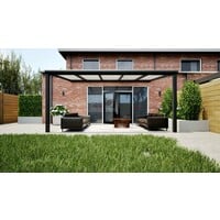 Aluminium overkapping zwart 507cm x 250cm met Polycarbonaat dak Aluminium overkapping zwart 507cm x 250cm met Polycarbonaat dak