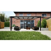 Aluminium overkapping zwart 507cm x 300cm met Polycarbonaat IQ relax dak