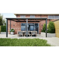 Aluminium overkapping antraciet 507cm x 350cm met helder glazen dak