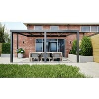 Aluminium overkapping antraciet 507cm x 400cm met helder glazen dak