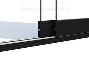 2 rail antraciet glazen schuifwand tot 161cm breed (2x82cm glas)