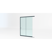Glazen schuifwand antraciet - Helder glas - 2 railsysteem tot 193 cm breed