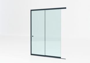 2 rail tot 177 cm breed - Antraciet met helder glas - 90cm glas