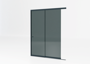 2 rail tot 203 cm breed - Antraciet met getint glas -103cm glas