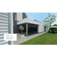 Glazen schuifwand antraciet - Helder glas - 6 railsysteem tot 603 cm breed