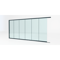 Glazen schuifwand antraciet - Helder glas - 6 railsysteem tot 573 cm breed