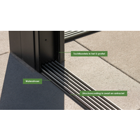 Glazen schuifwand antraciet - Getint glas - 6 railsysteem tot 603 cm breed