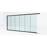 Glazen schuifwand zwart - Helder glas - 6 railsysteem tot 477 cm breed