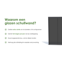 Glazen schuifwand zwart - Getint glas - 6 railsysteem tot 603 cm breed