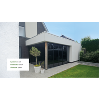 Glazen schuifwand antraciet - Getint glas - 6 railsysteem tot 603 cm breed