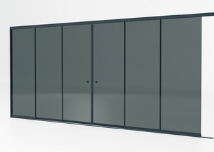 Lange 3 rail met 6 glaspanelen tot 530 cm breed - Antraciet met getint glas - 90cm glas