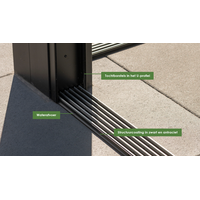 Glazen schuifwand antraciet - Helder glas - 3 railsysteem tot 240 cm breed