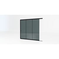Glazen schuifwand zwart - Getint glas - 3 railsysteem tot 240 cm breed