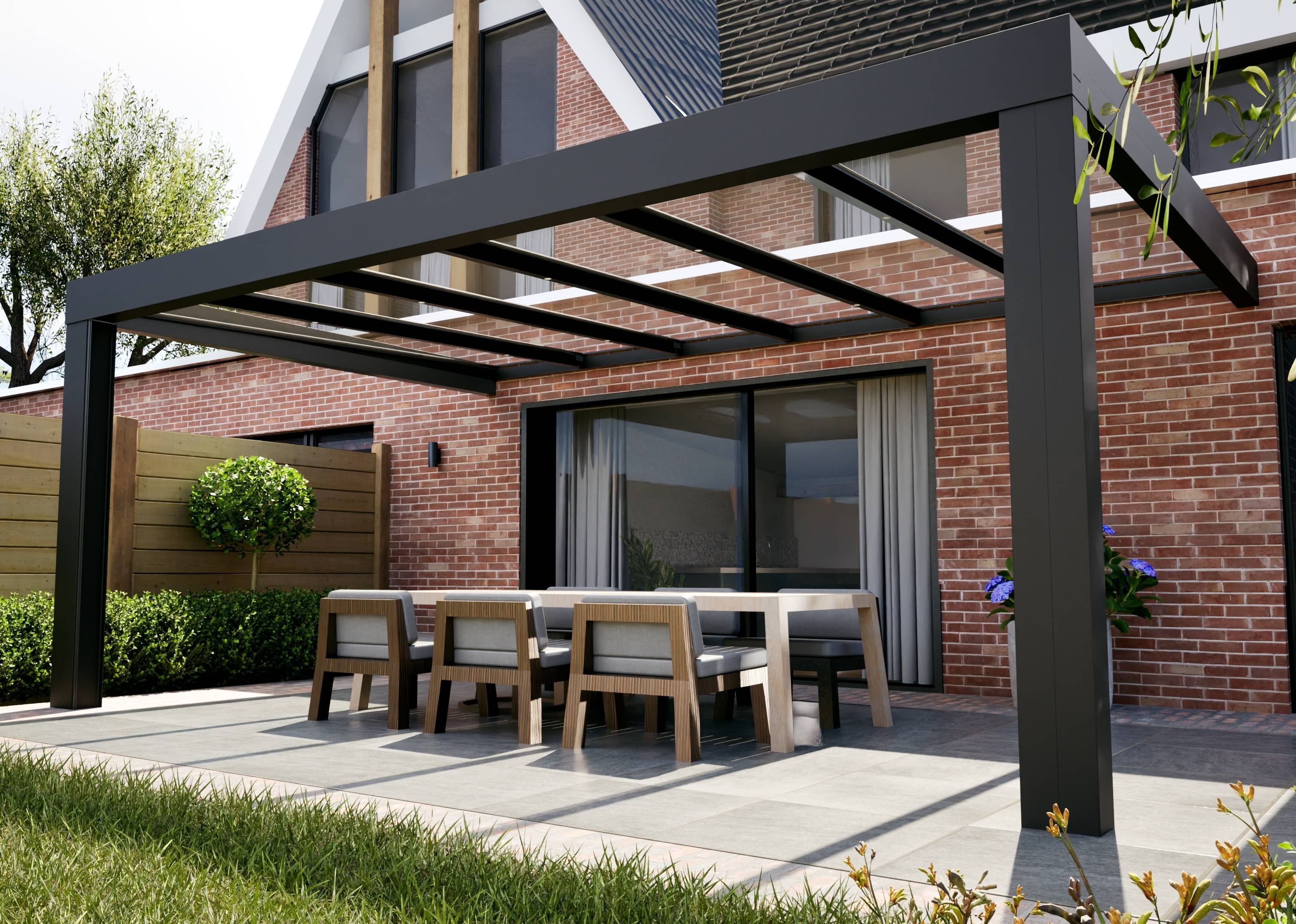 Aluminium terrasoverkappingen