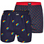 Happy Shorts Happy Shorts 2-pack Wijde Boxershorts Regenboog Hartjes + Hartjes