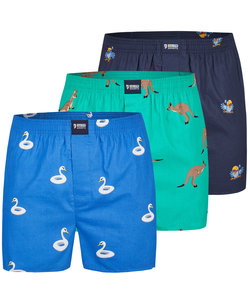 Happy Shorts 3-Pack Wijde Boxershorts "Animals"