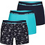 Happy Shorts Happy Shorts 3-Pack Boxershorts Heren Hawaii Print Blauw