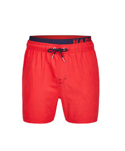 Happy Shorts Mens Swim Shorts Double Waistband Solid Red