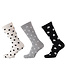 Apollo Apollo Fashion Sokken Dames Hartjes Stippen Sterren Print Grijs