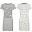 By Louise By Louise Nachthemd Dames Set Korte Mouwen Katoen Grijs / Wit + Print