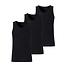 Cotonella Cotonella Singlet Heren Zwart Katoen Tanktop Stretch Slim Fit 3-Pack