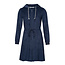 By Louise By Louise Ochtendjas Dames Badstof met Rits en Capuchon Blauw Badjas