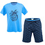 Phil & Co Phil & Co Shortama Heren Korte Pyjama Katoen Blauw Ananas Print