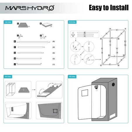 Mars Hydro Mars Hydro Growbox 70x70x160cm Mars Hydro Mars Hydro Growbox 70x70x160cm