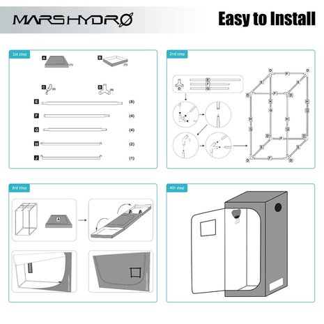 Mars Hydro Mars Hydro Growbox 70x70x160cm Mars Hydro Mars Hydro Growbox 70x70x160cm