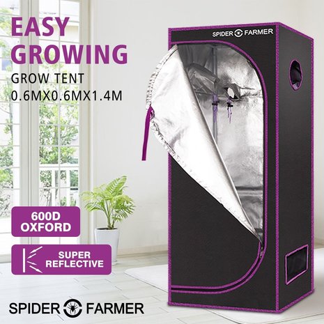 Spider Farmer Spider Farmer Growbox 60x60x140cm Spider Farmer Spider Farmer Growbox 60x60x140cm