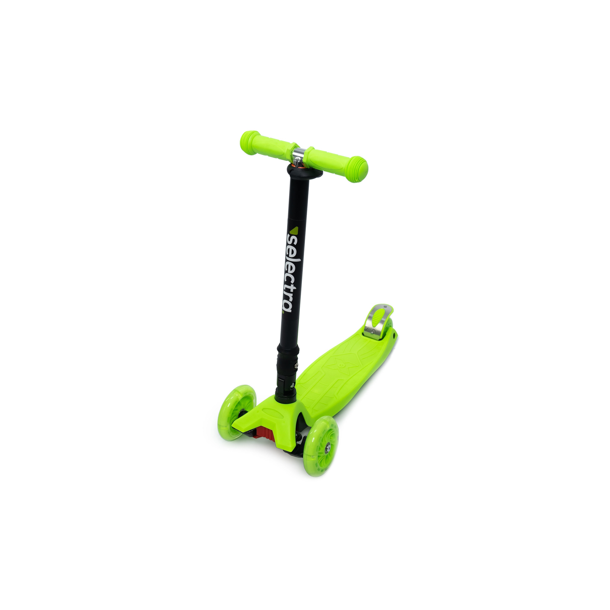 Selectra kinderstep met 4 lichtgevende wielen Kick step voor van t/m 9 jaar – Led scooter met click and functie - Green - Steemastore