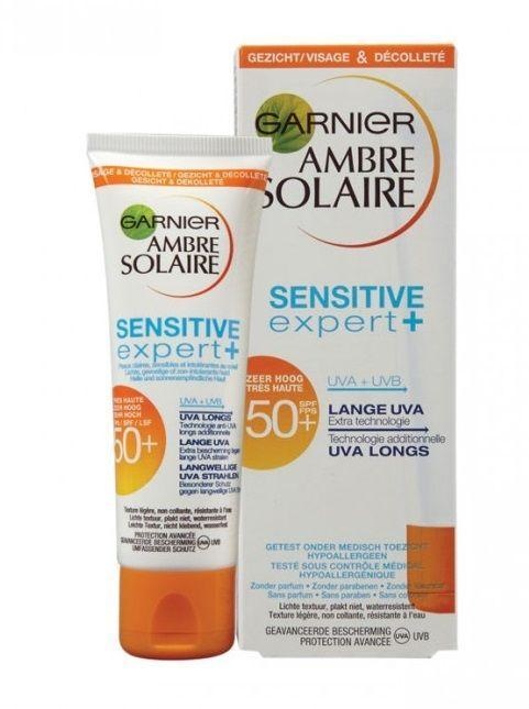 Voordeeldrogisterij Garnier Zonnemelk - Sensitive Ambre Solaire SPF50 50 ml aanbieding