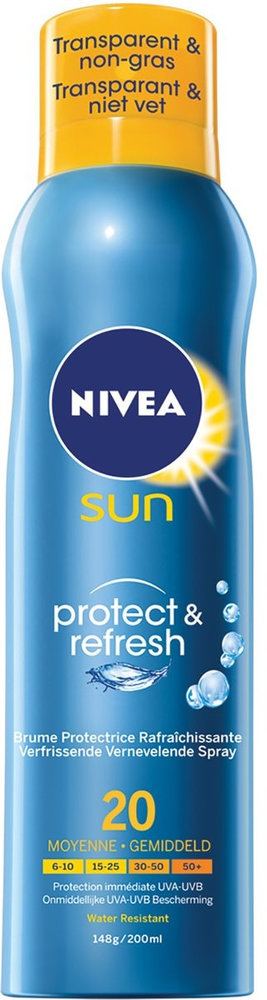 Zeeman Tenslotte Gewend aan Nivea Sun Zonnebrand- Spray Protect & Refresh SPF 20 - 200 ml -  Voordeeldrogisterij