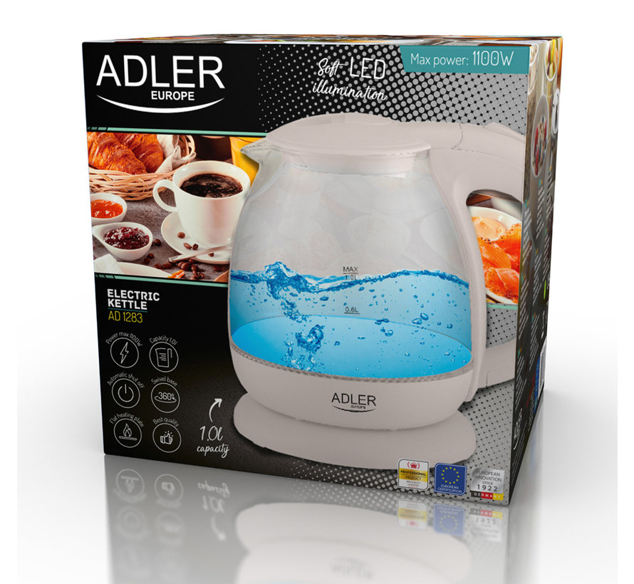 Adler Waterkoker Glas Elektrisch 1,0L - AD 1283C