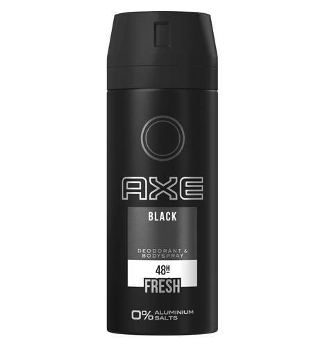 Voordeeldrogisterij Axe Deo + Bodyspray 48H Black - 150 ml aanbieding